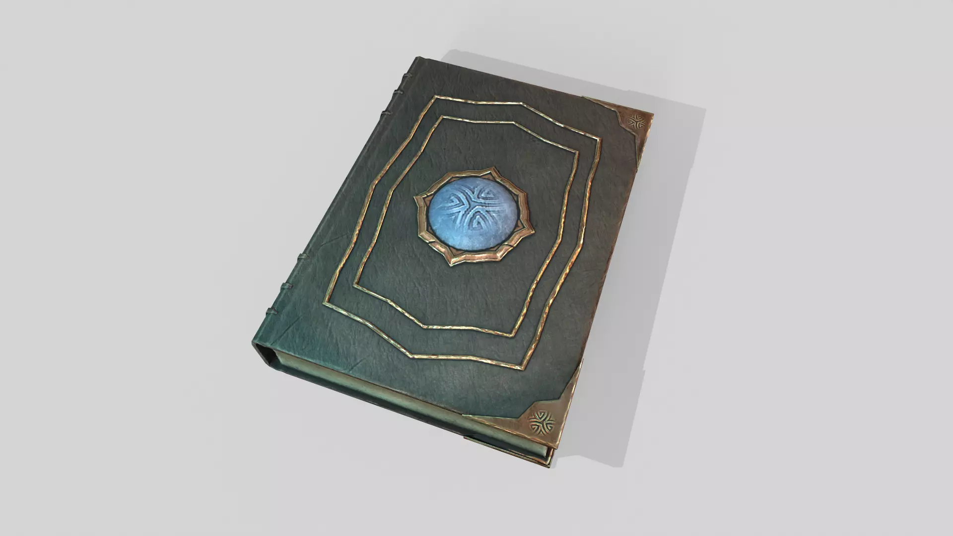 Old magic book - stylized low poly spellbook Low-poly 3D model_0