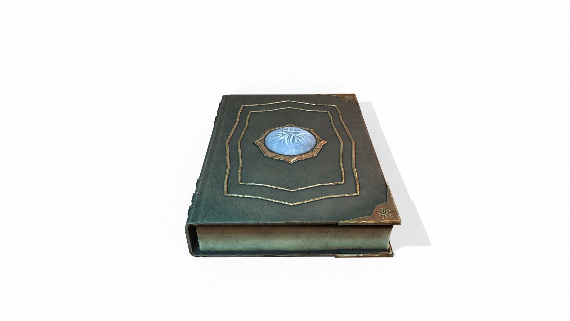 Old magic book - stylized low poly spellbook Low-poly 3D model_4