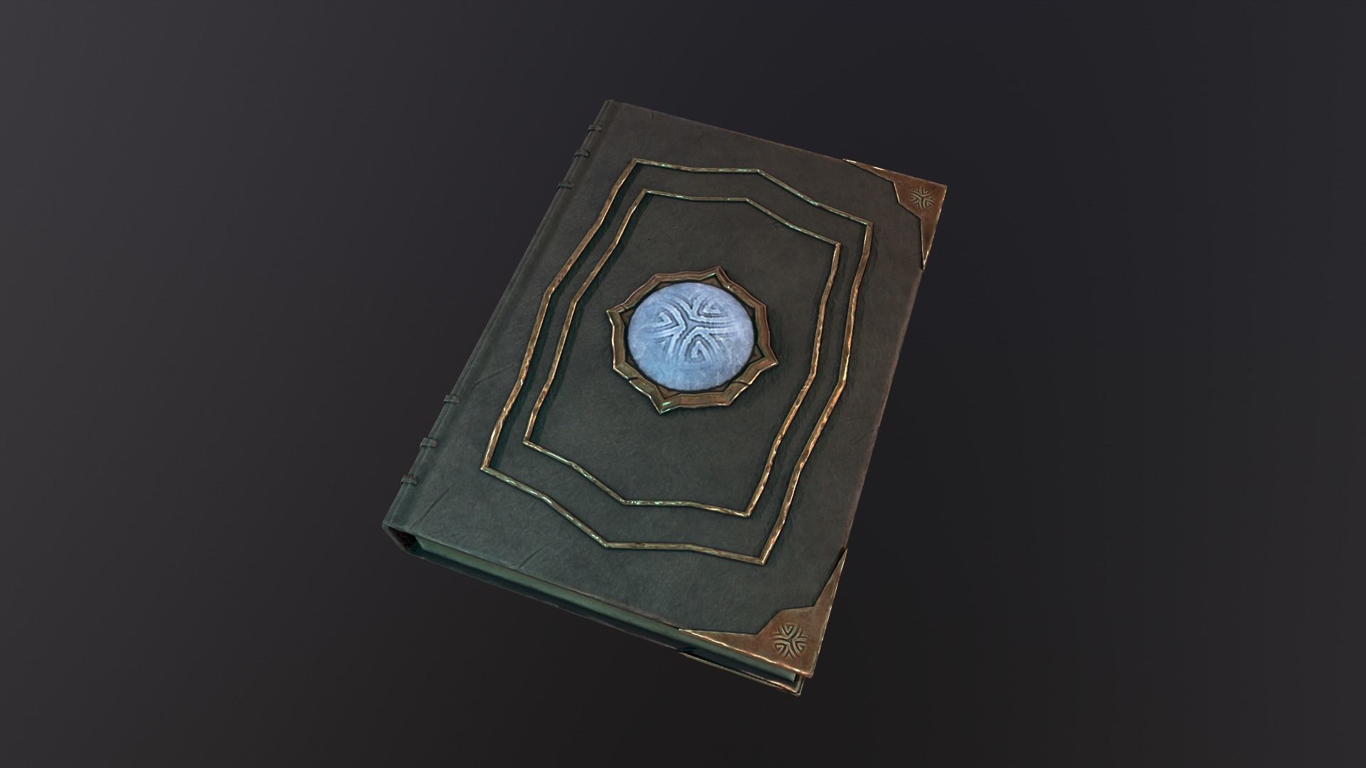 Old magic book - stylized low poly spellbook Low-poly 3D model_8