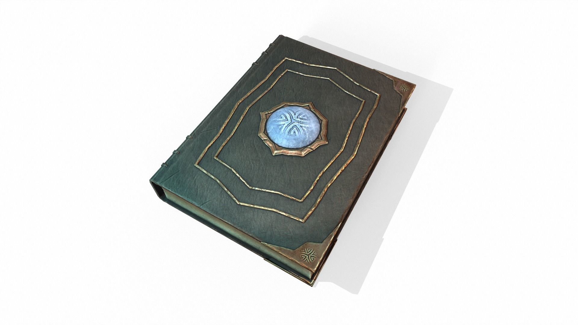 Old magic book - stylized low poly spellbook Low-poly 3D model_5