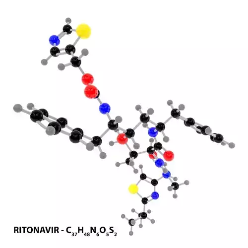 Drug RITONAVIR Molecule 3D model