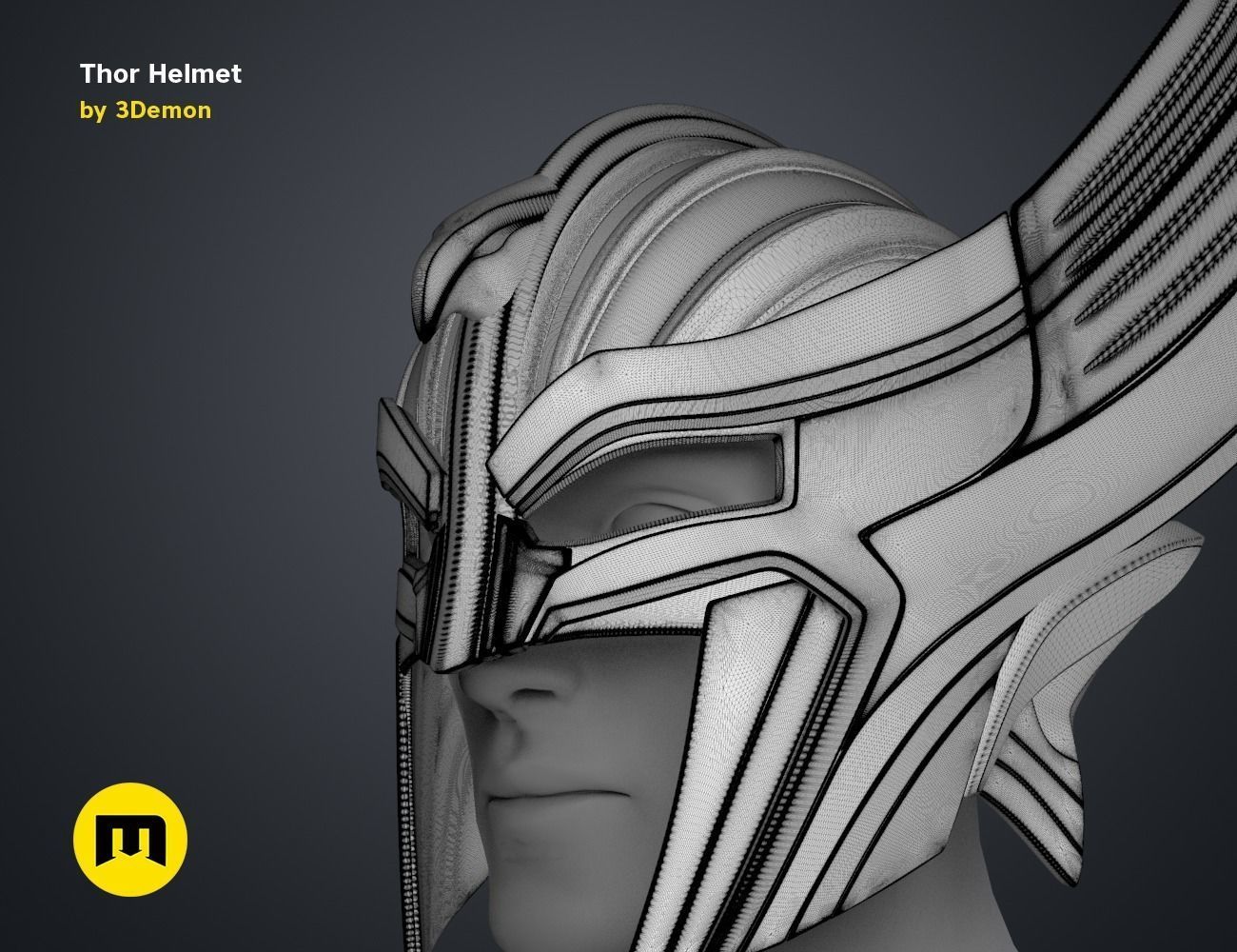 Thor Helmet Love and Thunder 3D print model_21