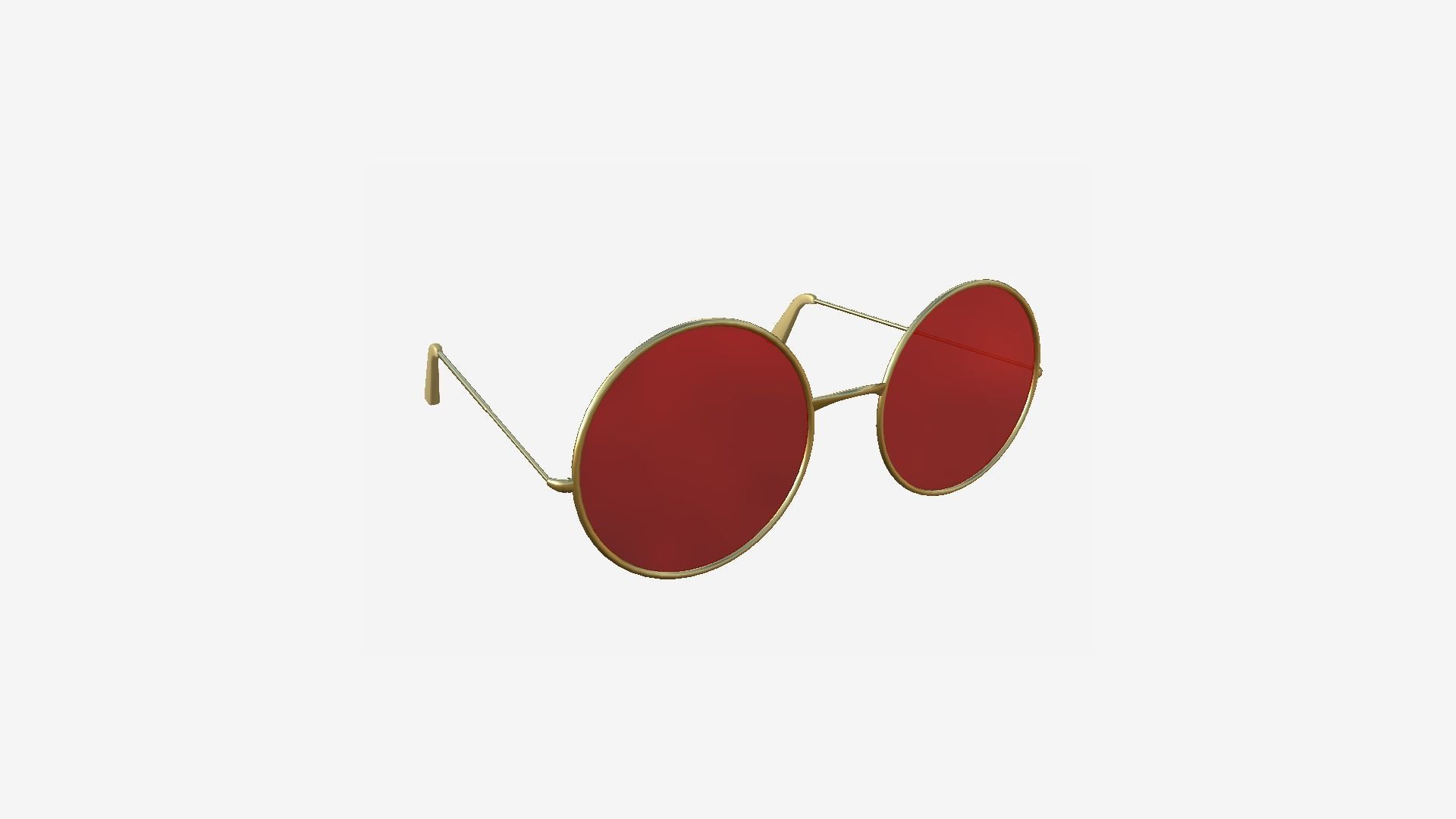 Sunglass Rounded D02 Golden Red - Character Design Fashion Low-poly 3D model_4