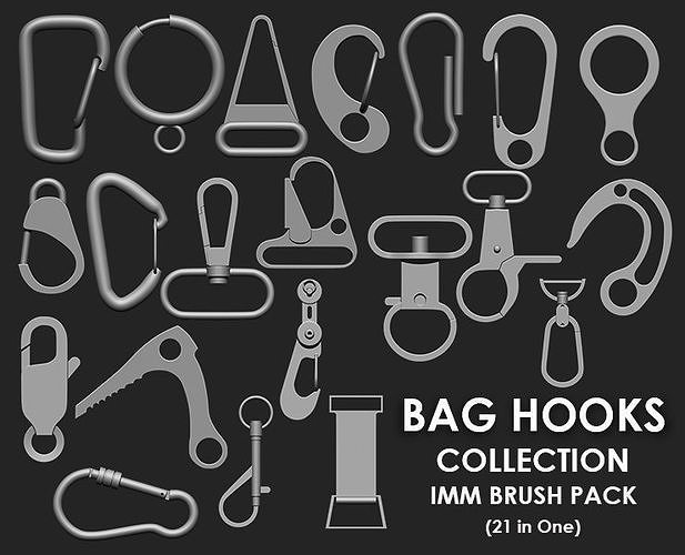 Bag Hooks Collection IMM Brush Pack 21 in one 3D model
