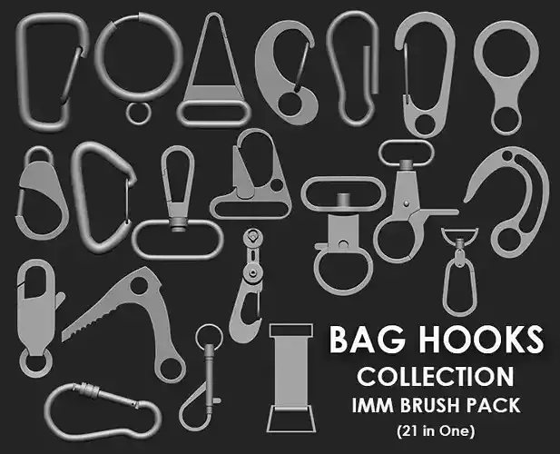 Bag Hooks Collection IMM Brush Pack 21 in one 3D model