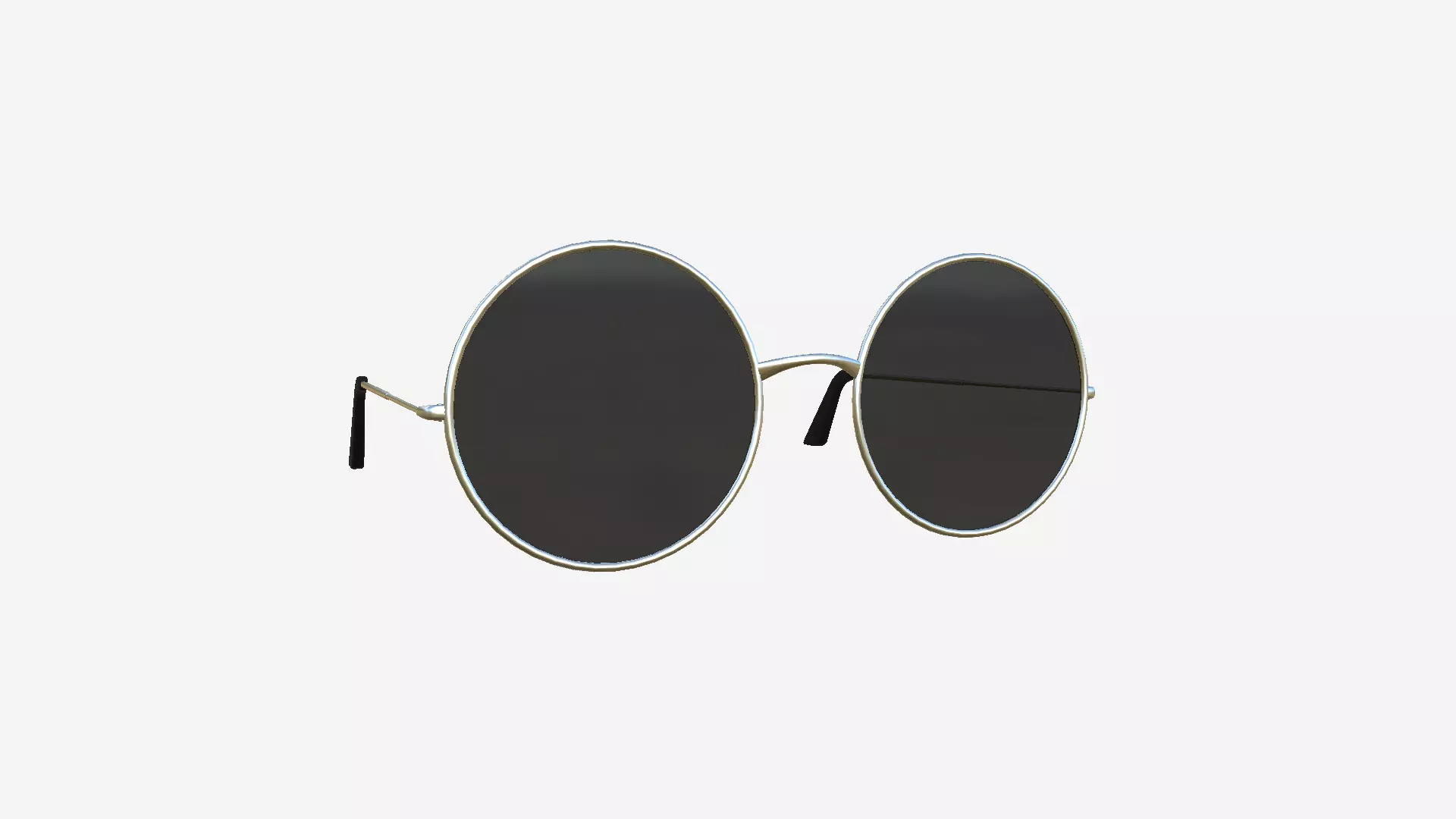 Sunglass Rounded D07 Black Aluminum - Character Design Fashion Low-poly 3D model