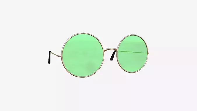 Sunglass Rounded D08 Copper Green - Character Design Fashion Low-poly 3D model