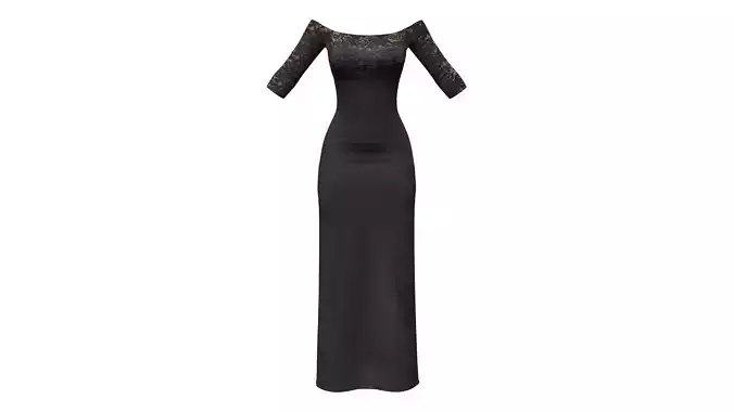 Off-Shoulder Evening Dress