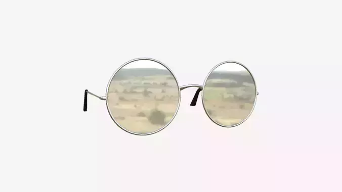 Sunglass Rounded D09 Mirror - Character Design Fashion Low-poly 3D model