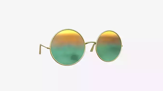 Sunglass Rounded D11 Orange Blue - Character Design Fashion Low-poly 3D model