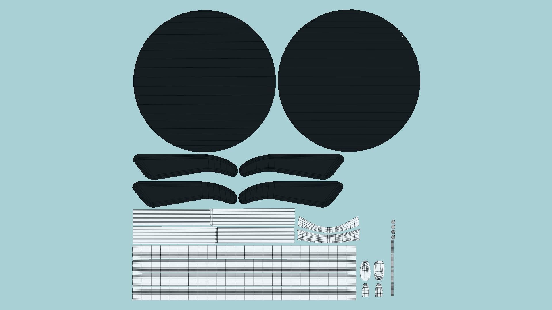 12 Sunglasses Rounded D Collection - Character Design Fashion _90