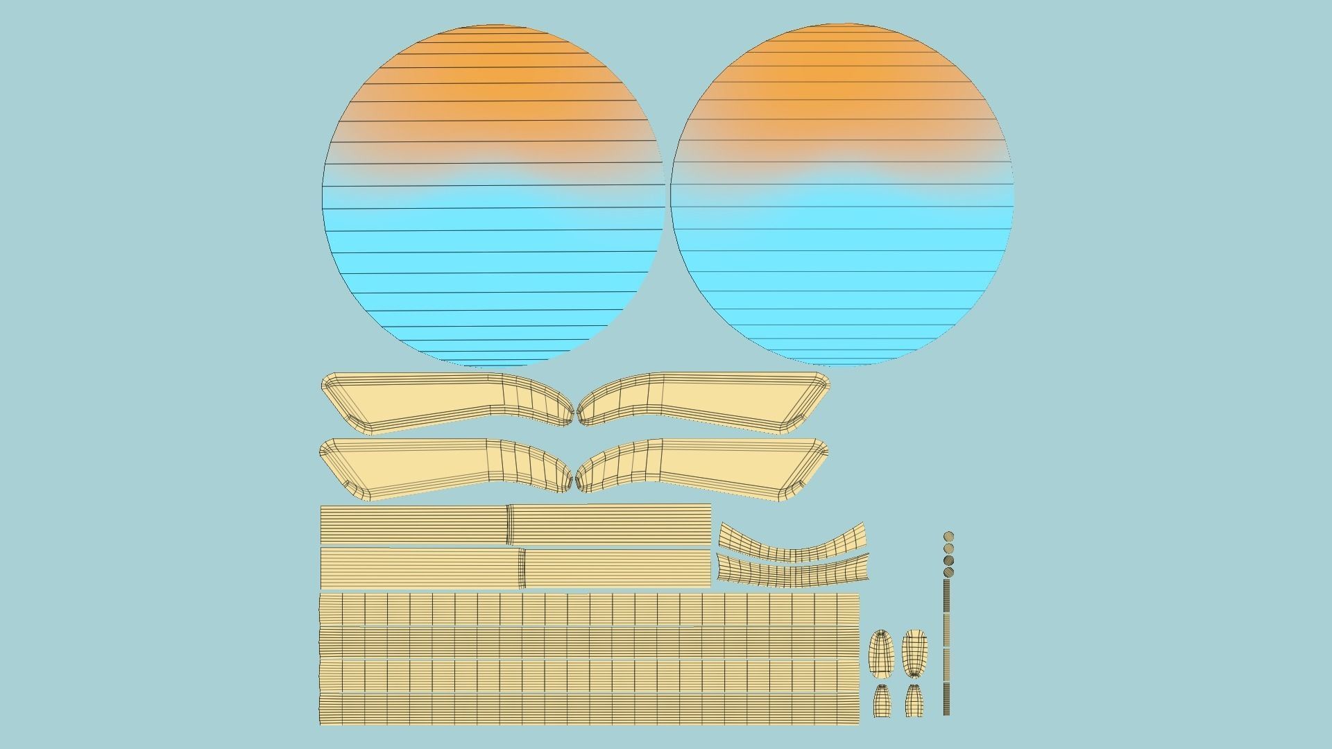 12 Sunglasses Rounded D Collection - Character Design Fashion _89