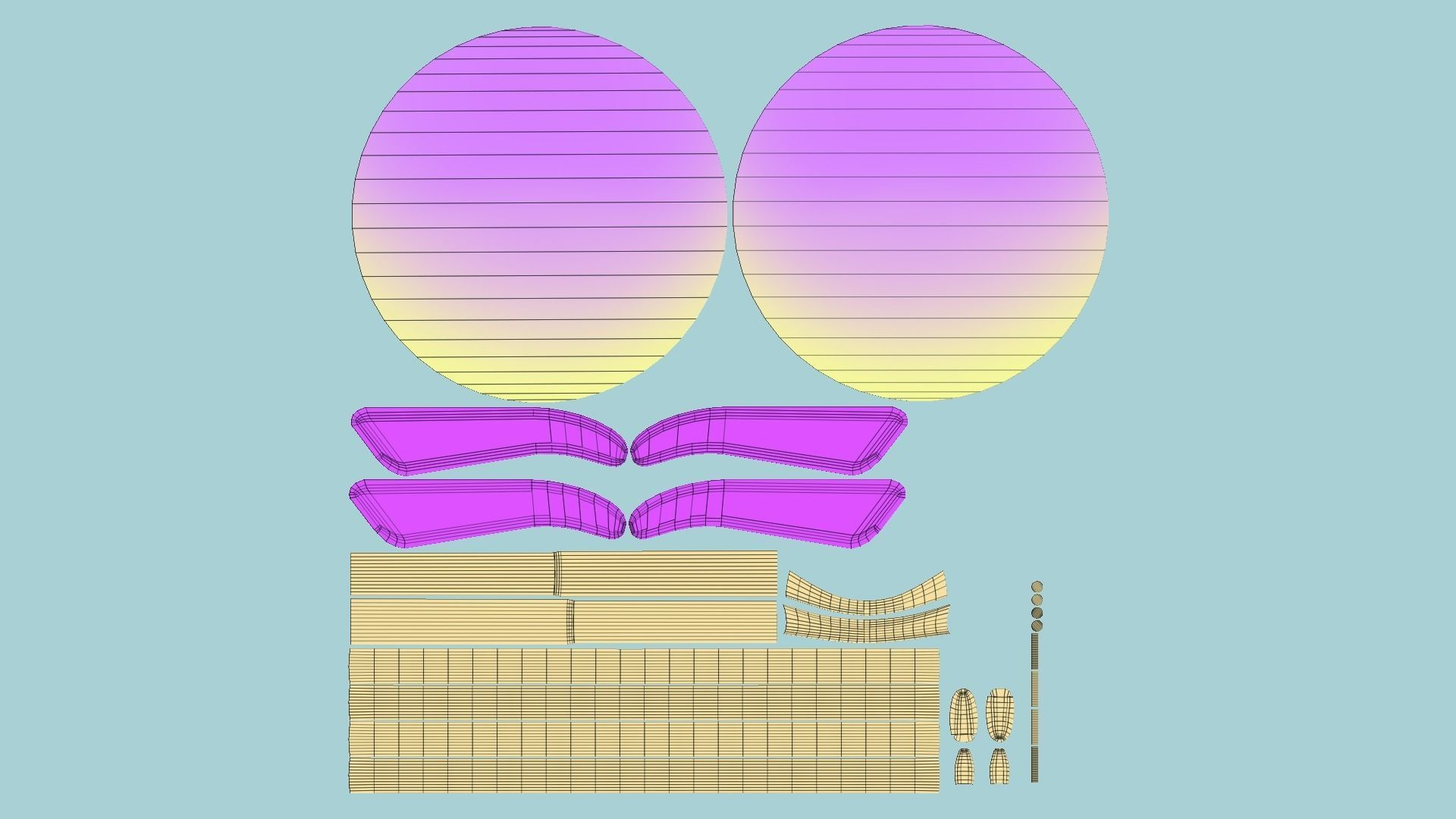 12 Sunglasses Rounded D Collection - Character Design Fashion _94