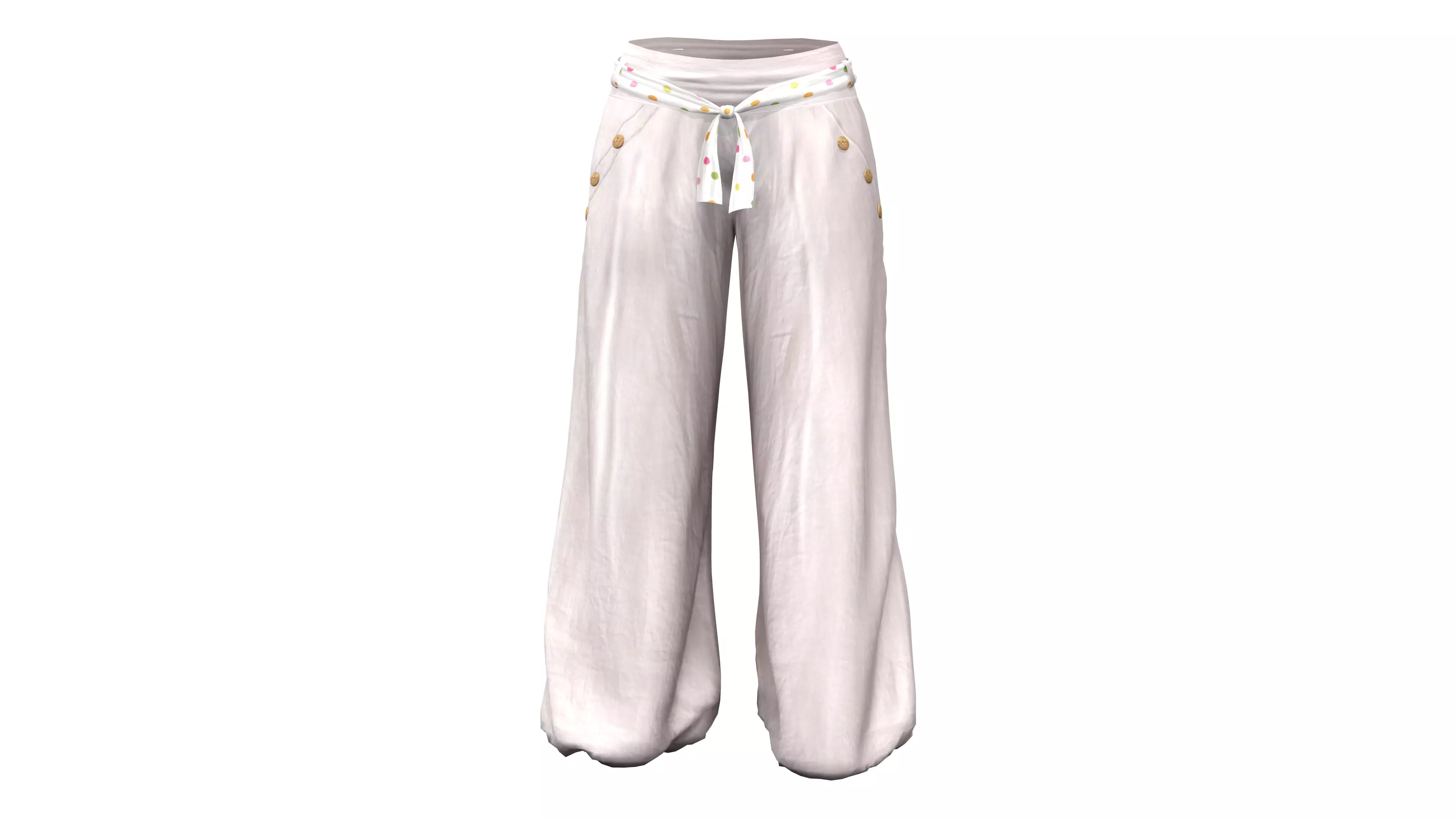 Boho Harem Pants Low-poly 3D model_0