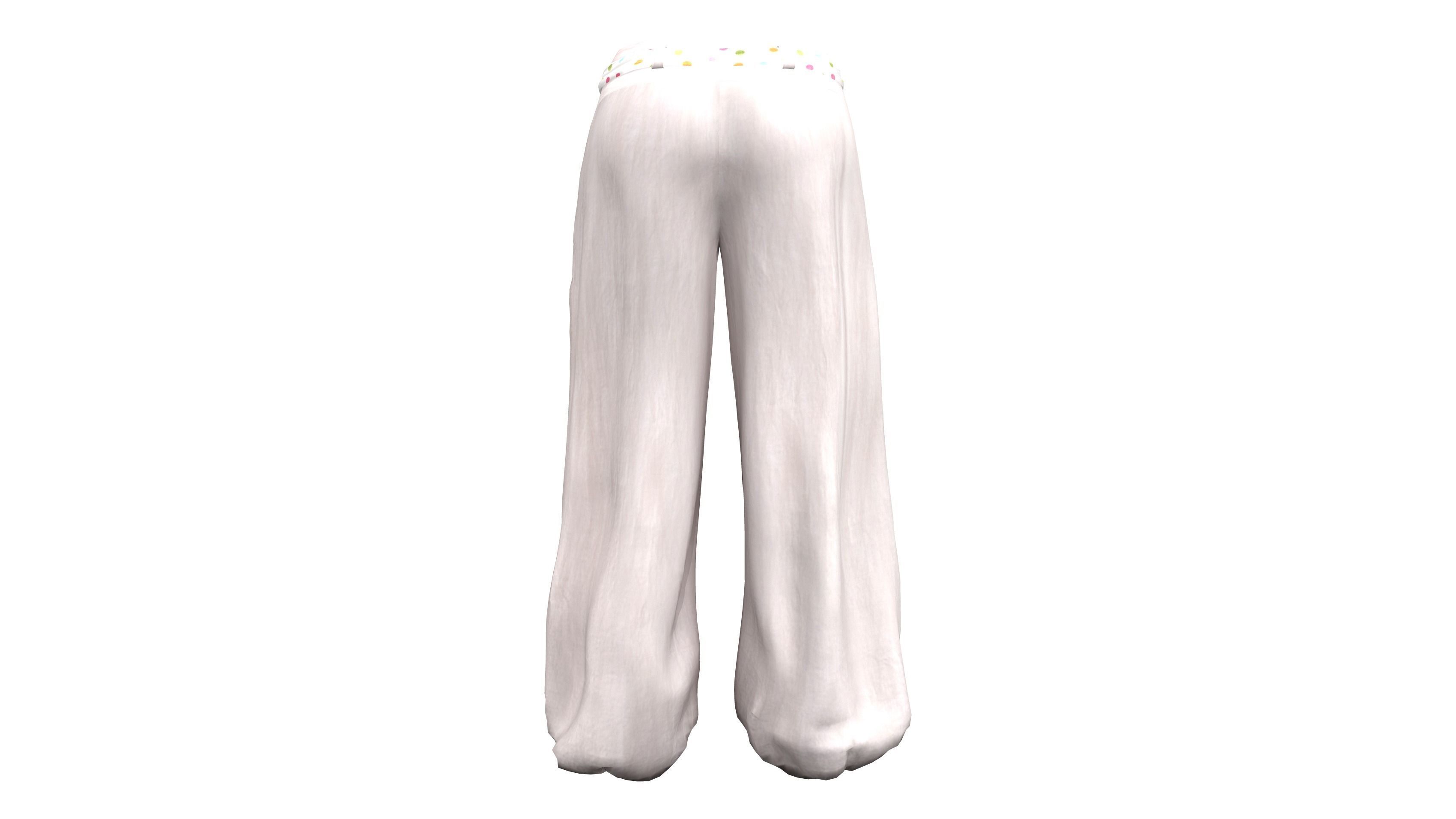 Boho Harem Pants Low-poly 3D model_5