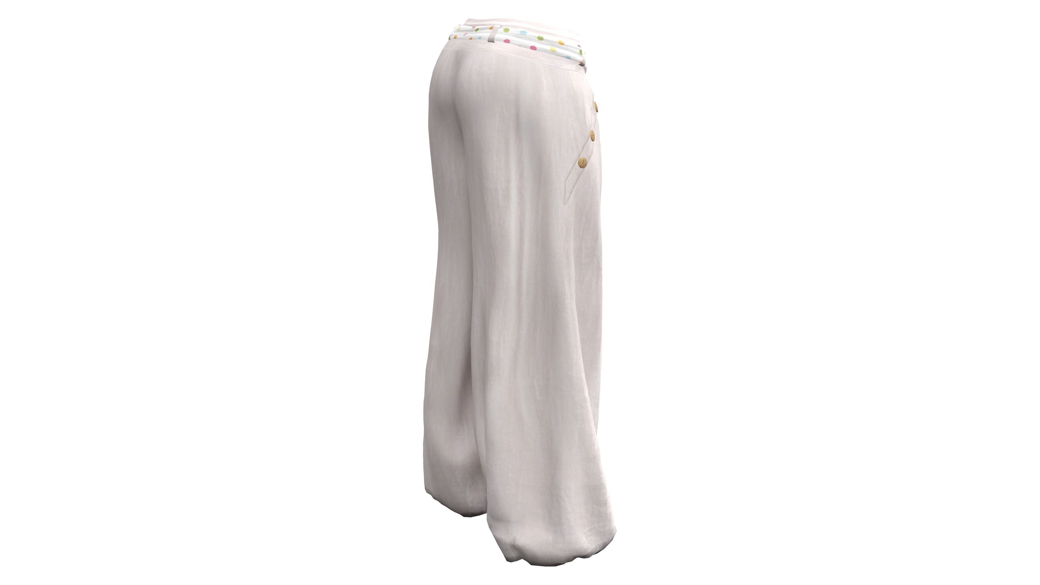 Boho Harem Pants Low-poly 3D model_6