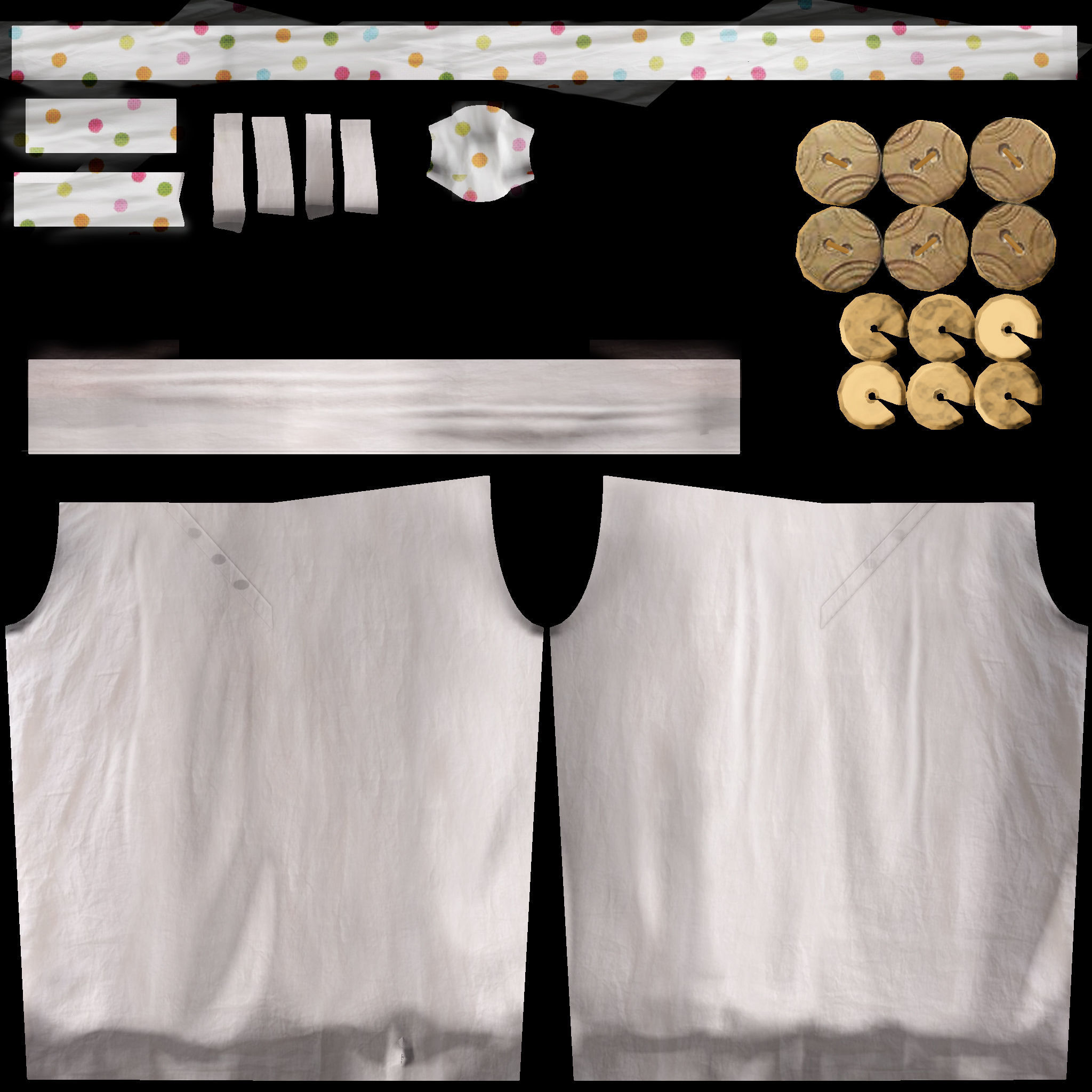 Boho Harem Pants Low-poly 3D model_9