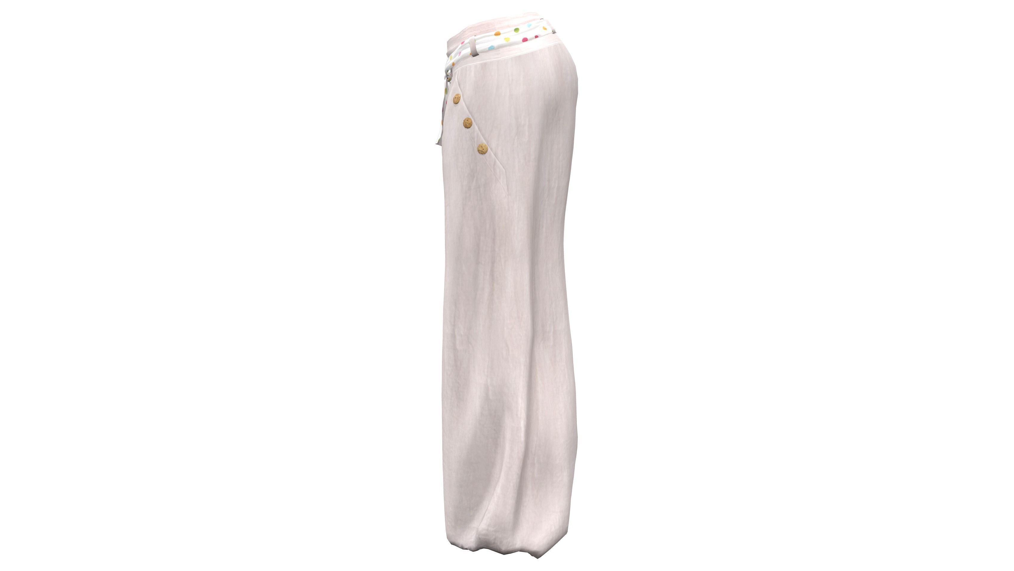 Boho Harem Pants Low-poly 3D model_4