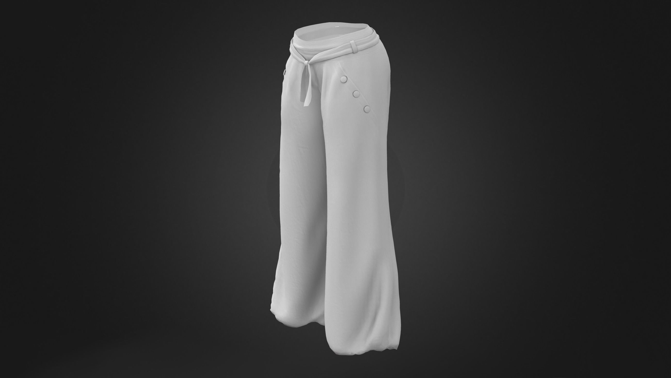 Boho Harem Pants Low-poly 3D model_14