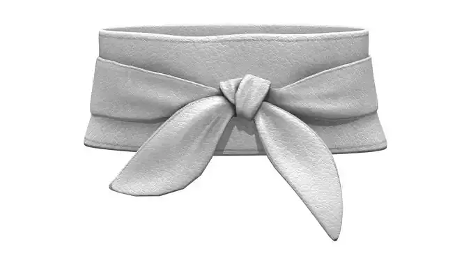 White Leather Knot Tied Front Waist Band Belt Accessory