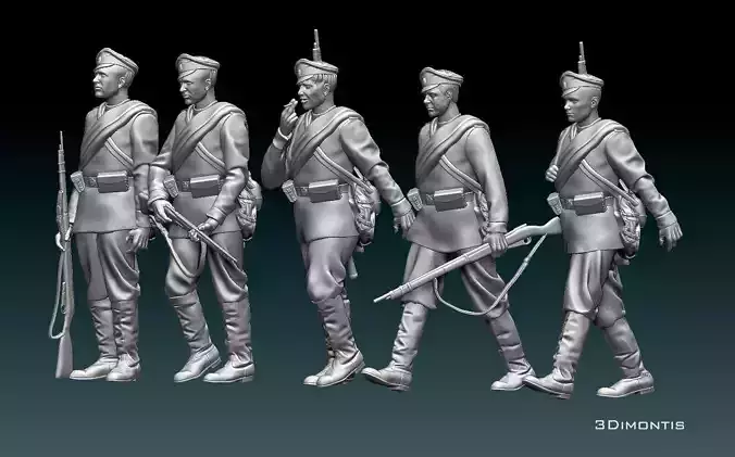 soldiers ww1 Russian empire 3D print model