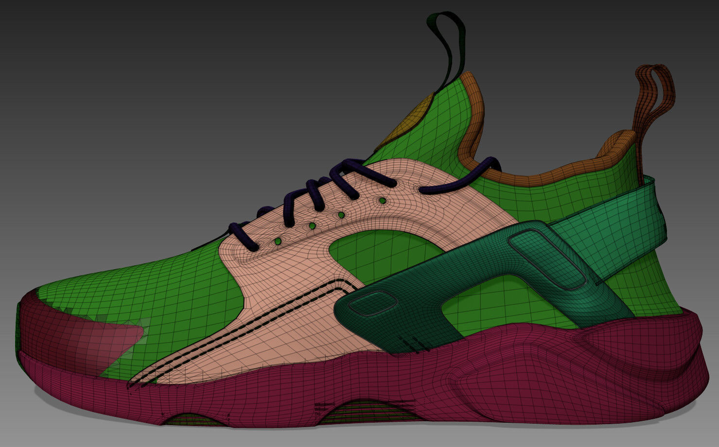 NIKE AIR HUARACHE SHOES PBR Low-poly 3D model_8