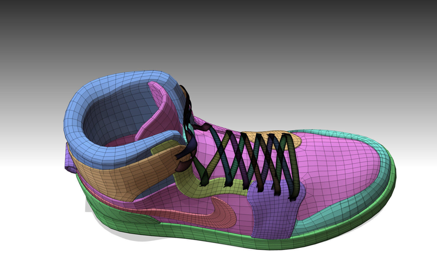 NIKE AIR JORDAN 1 SHOES PBR Low-poly 3D model_6
