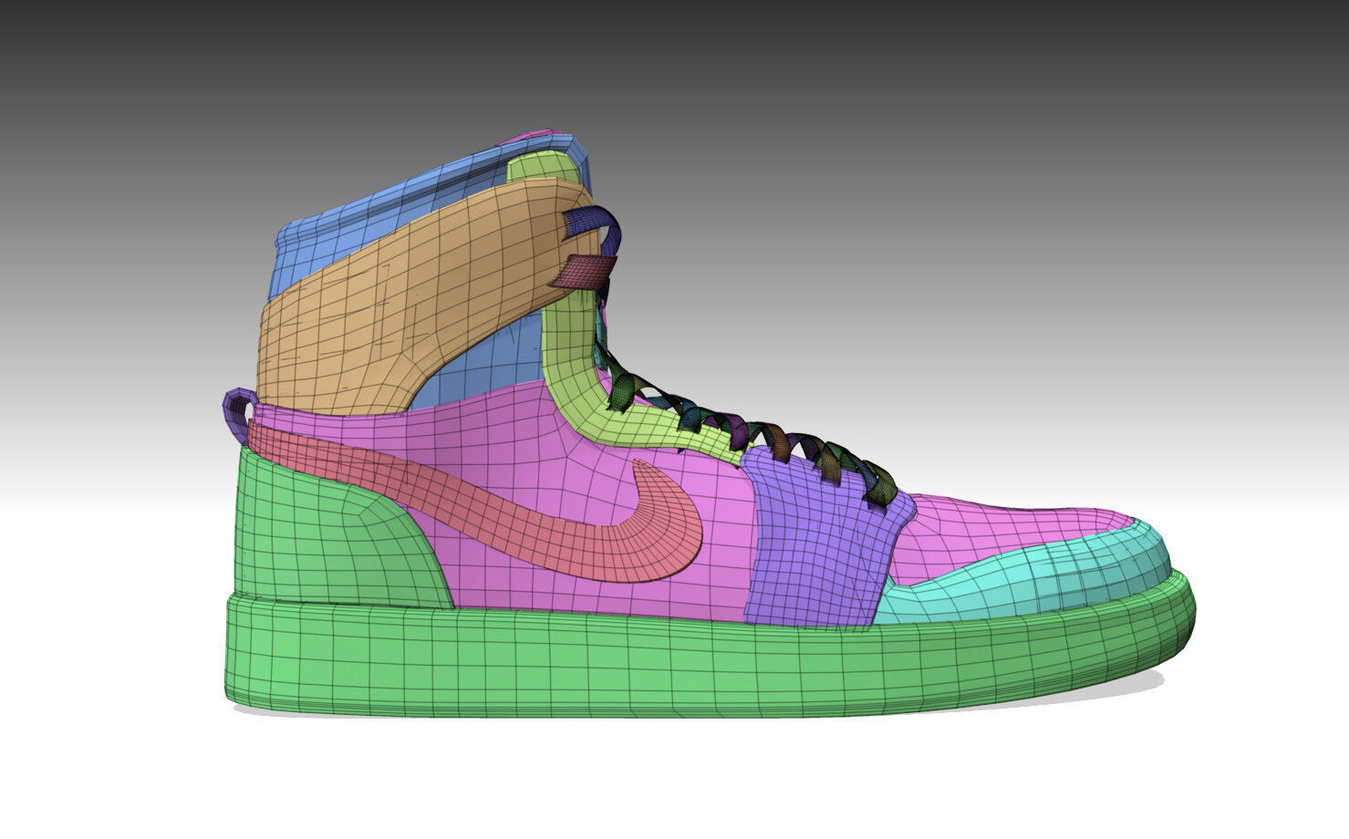 NIKE AIR JORDAN 1 SHOES PBR Low-poly 3D model_9