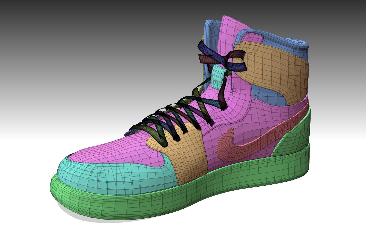 NIKE AIR JORDAN 1 SHOES PBR Low-poly 3D model_7