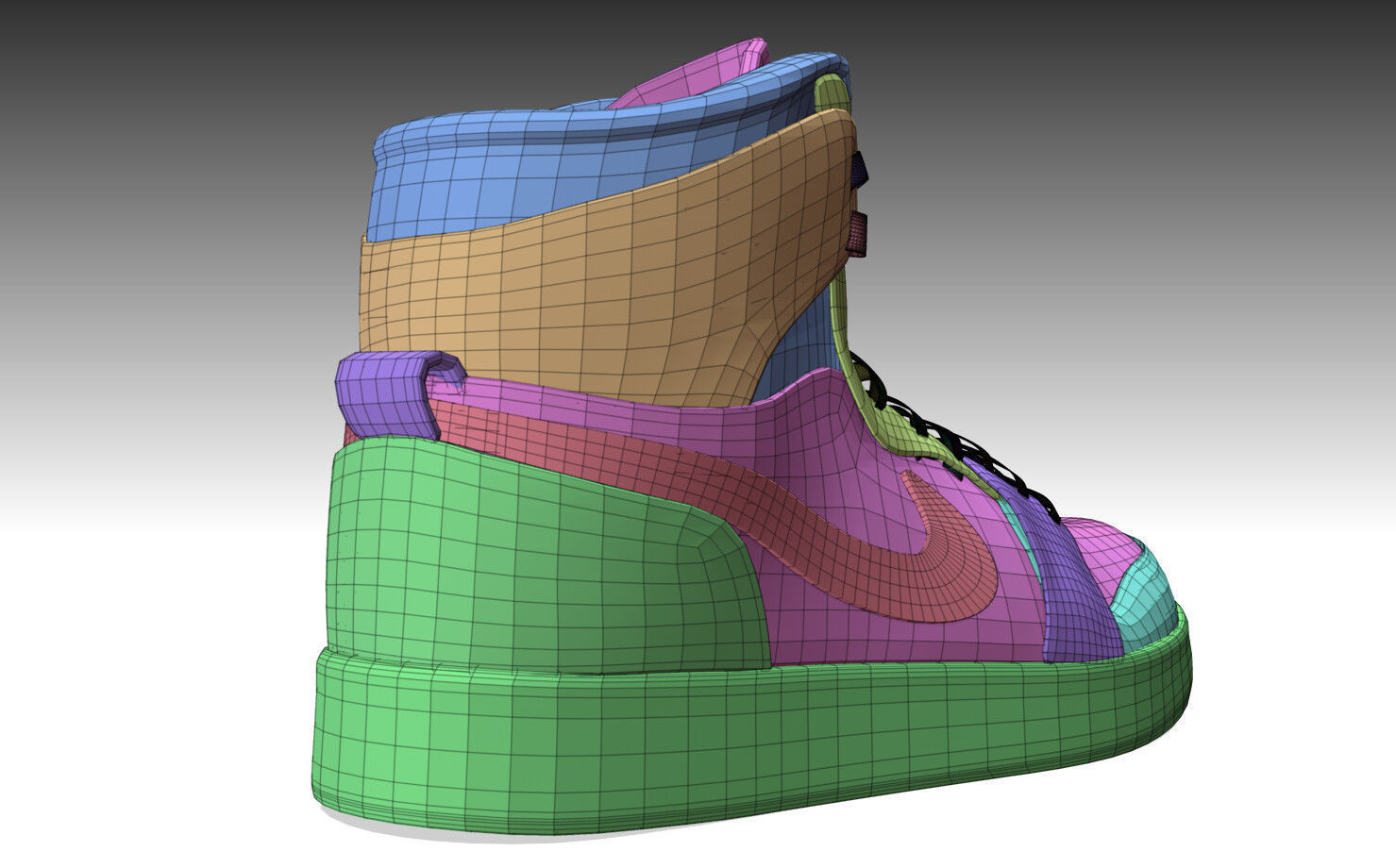 NIKE AIR JORDAN 1 SHOES PBR Low-poly 3D model_8