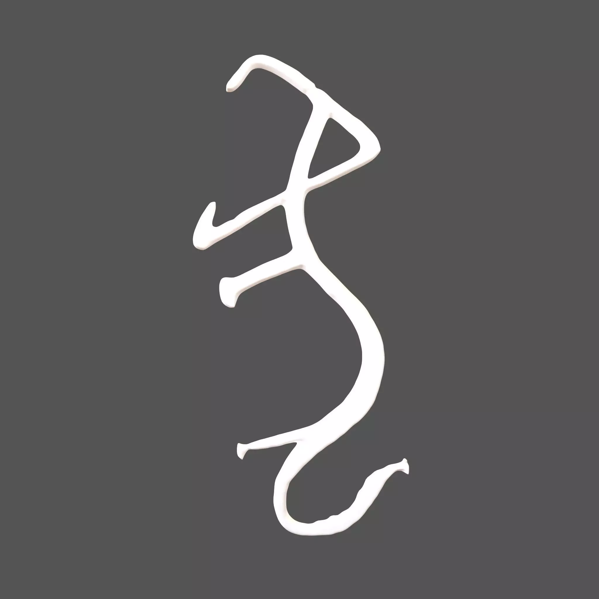 Chinese Zodiac Tiger Oracle Bone Inscriptions v1 002 Low-poly 3D model_0