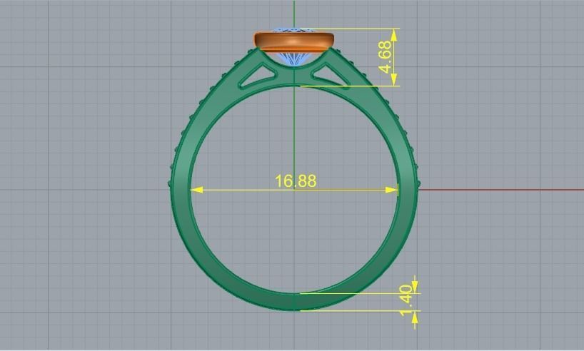 Soliter ring Model 1346 3D print model_2