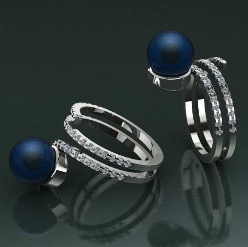 Pearl ring Model 1343 3D print model_1