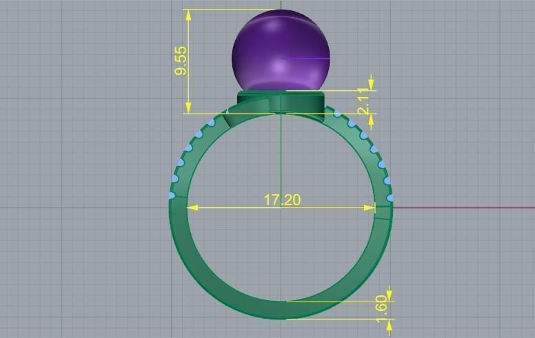 Pearl ring Model 1343 3D print model_4