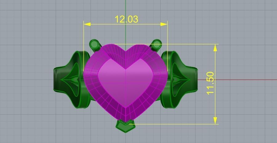 Heart ring Model 1367 3D print model_4