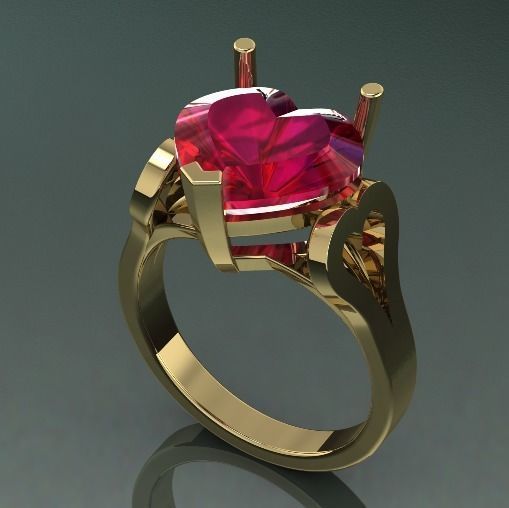 Heart ring Model 1367 3D print model_1