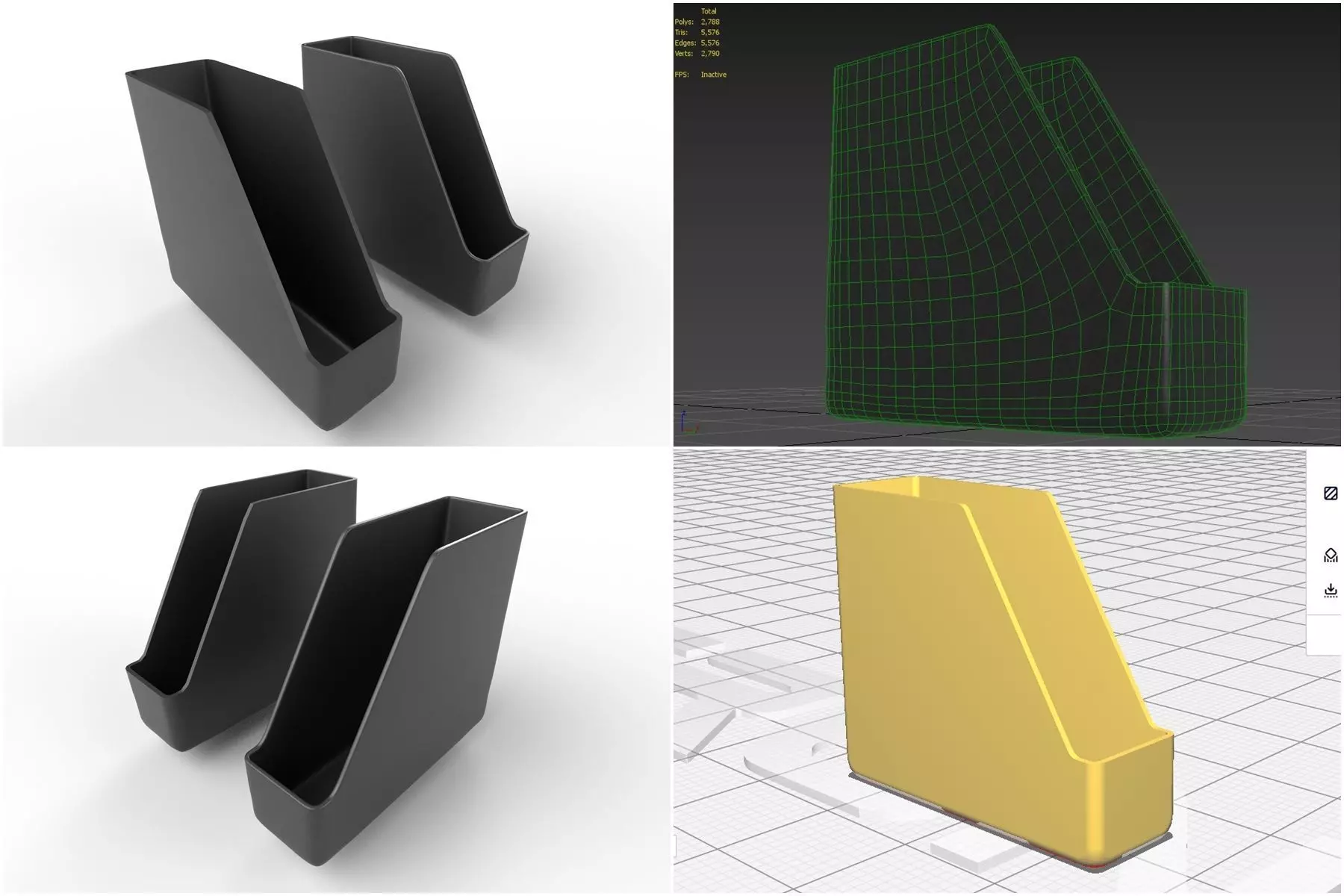 Folder Organizer M1 - With STL Low-poly 3D model_0