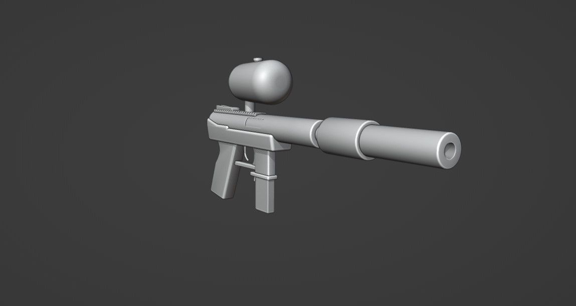 PaintBall Gun Low-poly 3D model_11