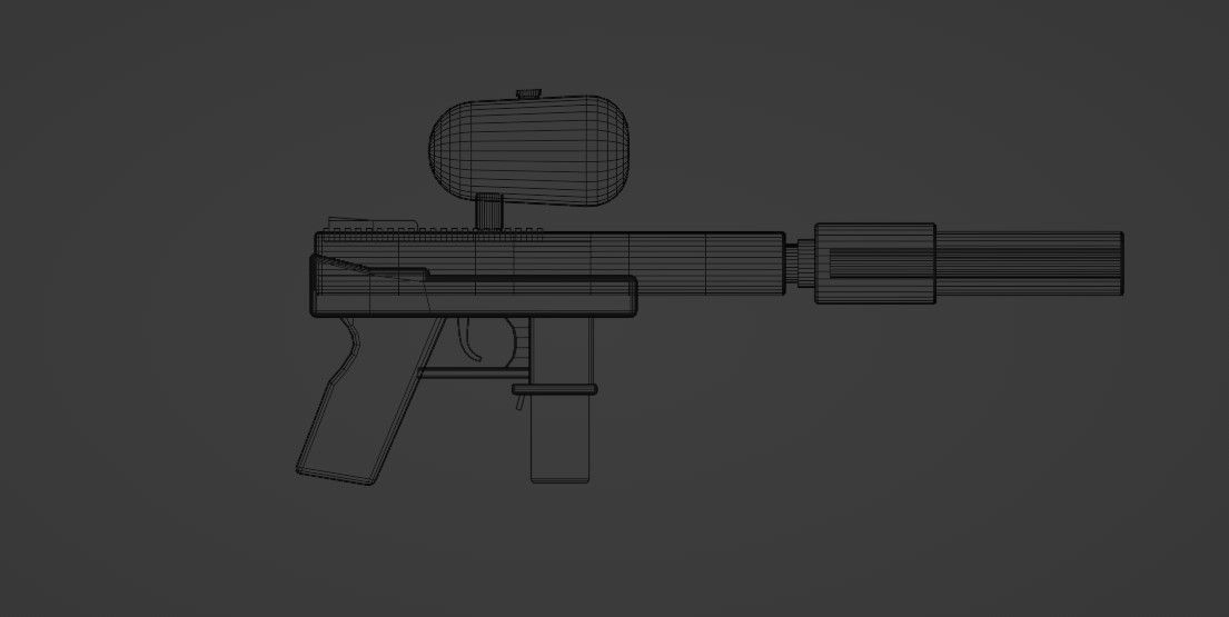PaintBall Gun Low-poly 3D model_14