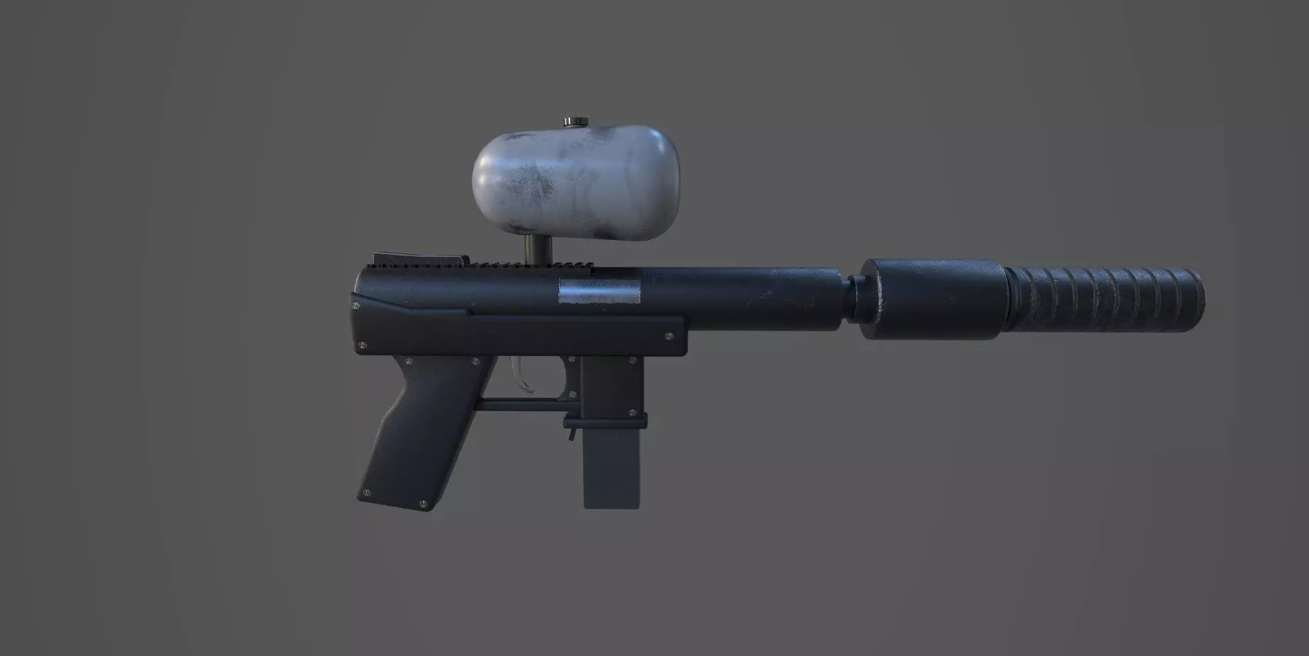 PaintBall Gun Low-poly 3D model_0