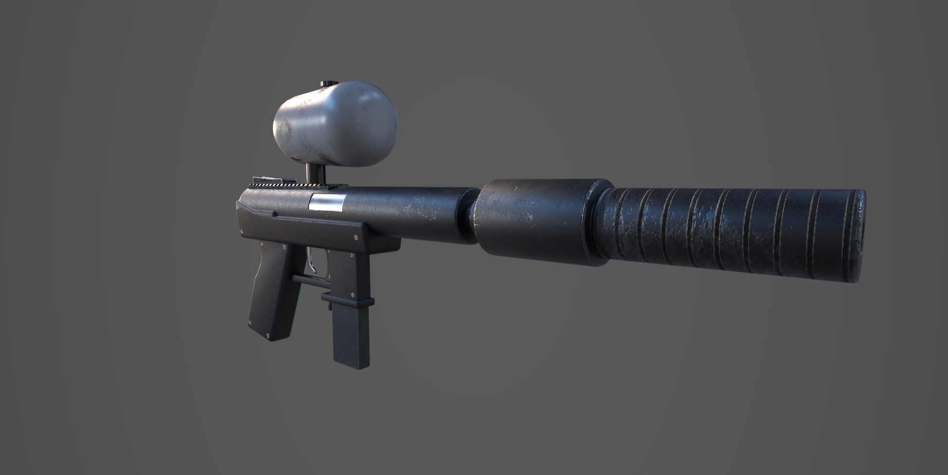 PaintBall Gun Low-poly 3D model_1