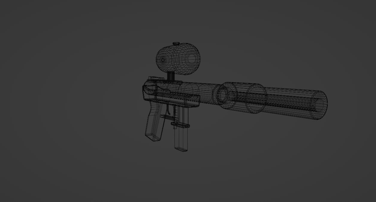PaintBall Gun Low-poly 3D model_16