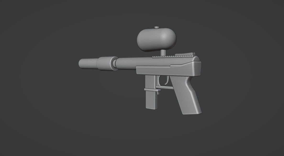 PaintBall Gun Low-poly 3D model_13