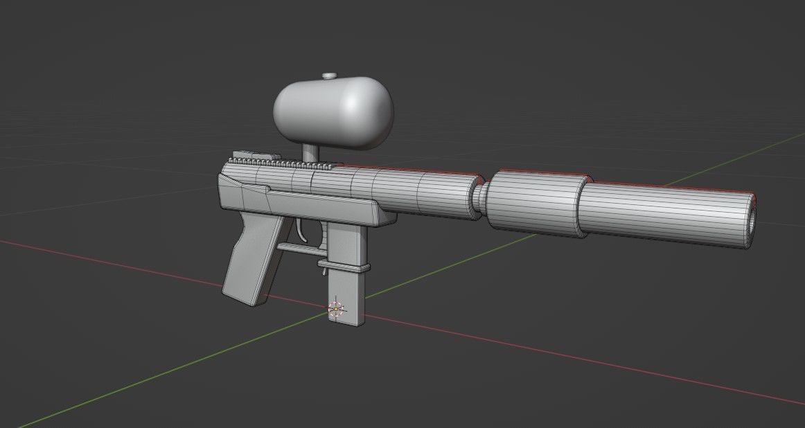PaintBall Gun Low-poly 3D model_17