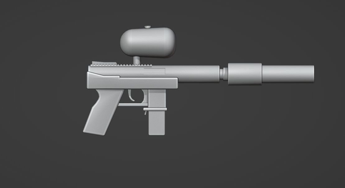 PaintBall Gun Low-poly 3D model_9