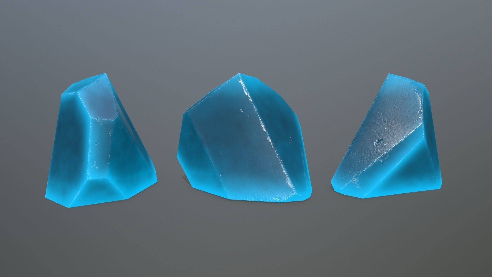 Crystal Set of crystals Low-poly 3D model_4
