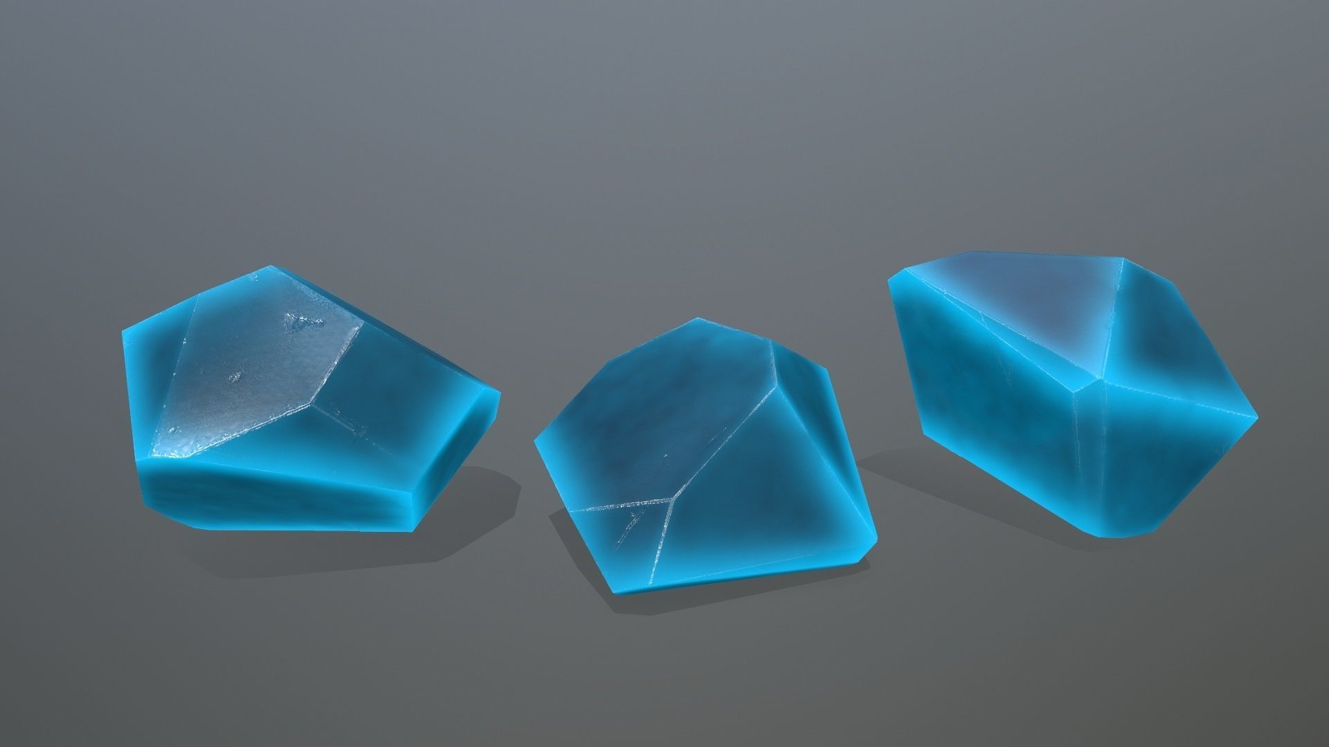 Crystal Set of crystals Low-poly 3D model_3