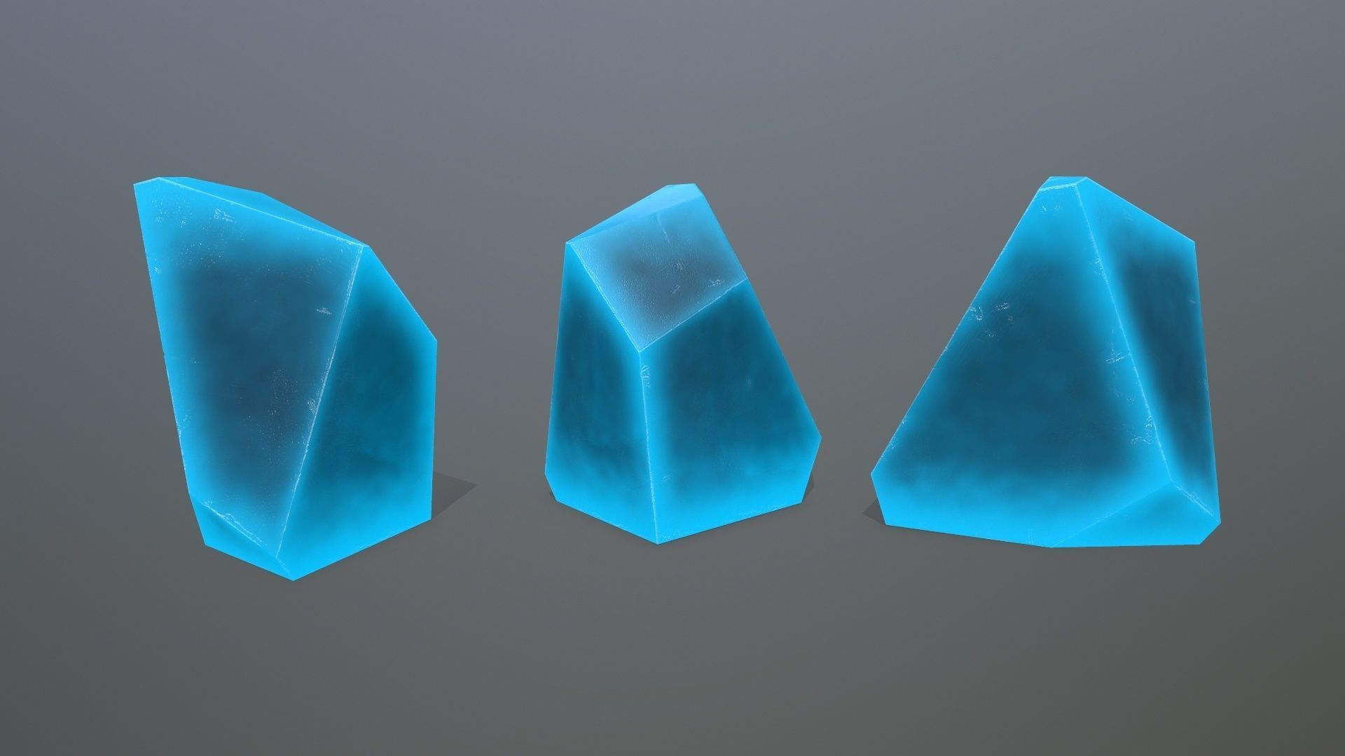 Crystal Set of crystals Low-poly 3D model_9