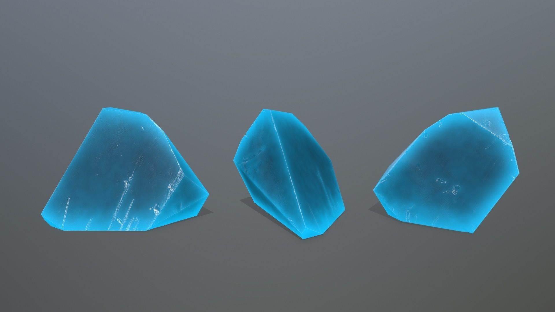 Crystal Set of crystals Low-poly 3D model_1