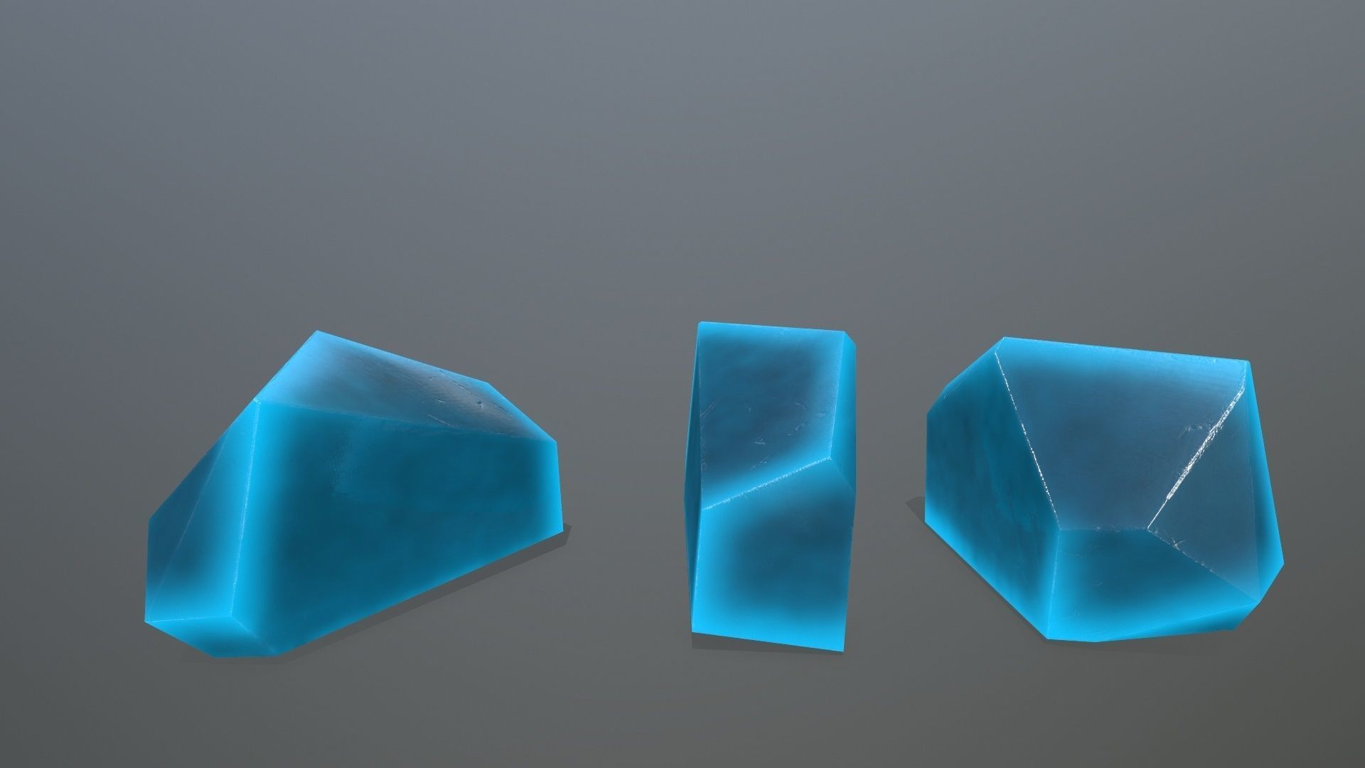 Crystal Set of crystals Low-poly 3D model_2